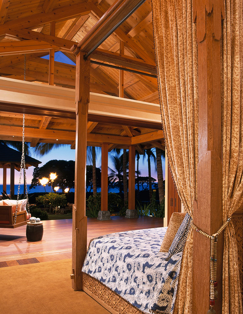 Timber framed master bedroom, Hawaiian Paradise