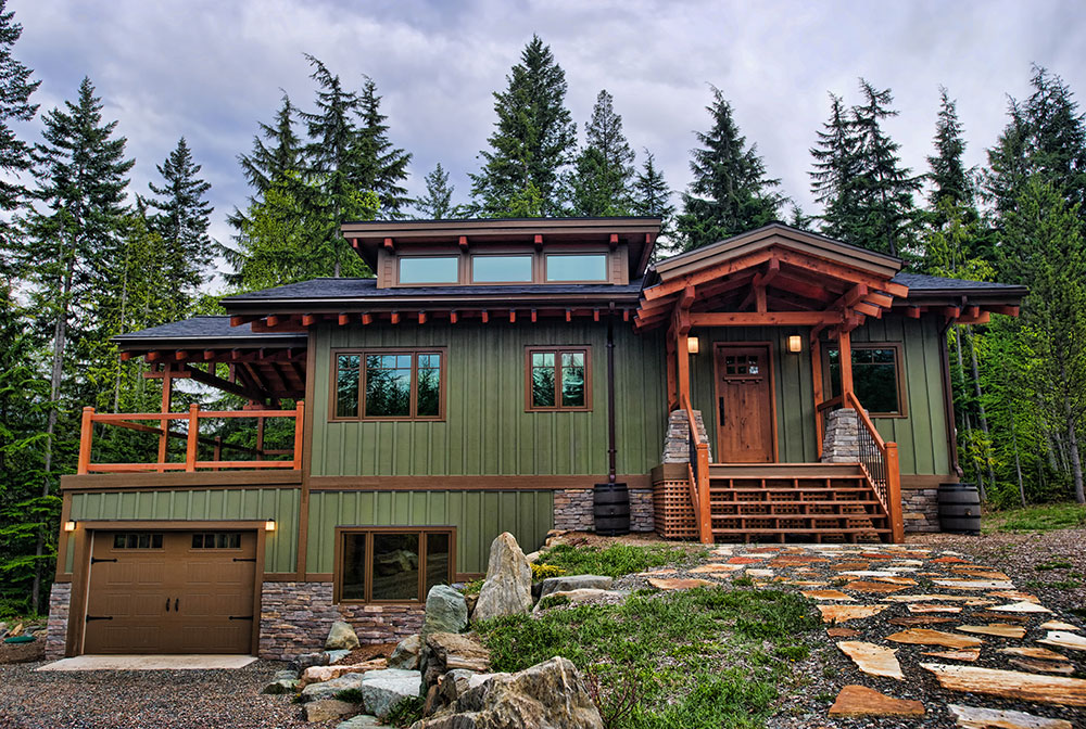 Timber frame home exterior, Wing Creek