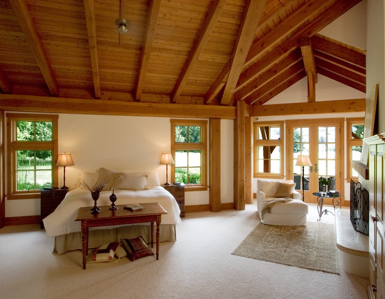 Timber framed home, master suite