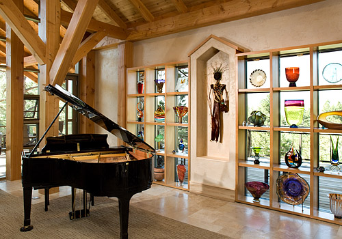 Westcliffe timber frame home music room